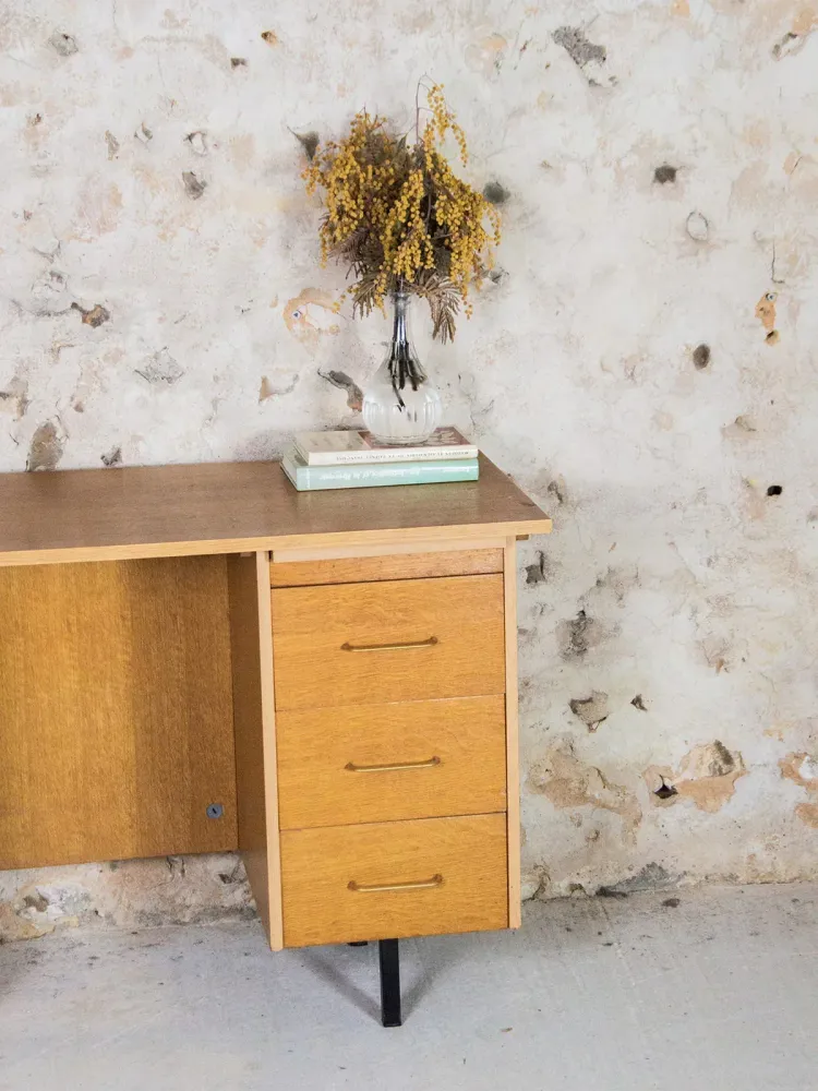 Yvan, le bureau en bois N°66 RougeG