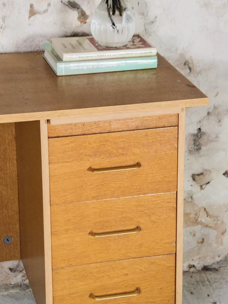Yvan, le bureau en bois N°66 RougeG