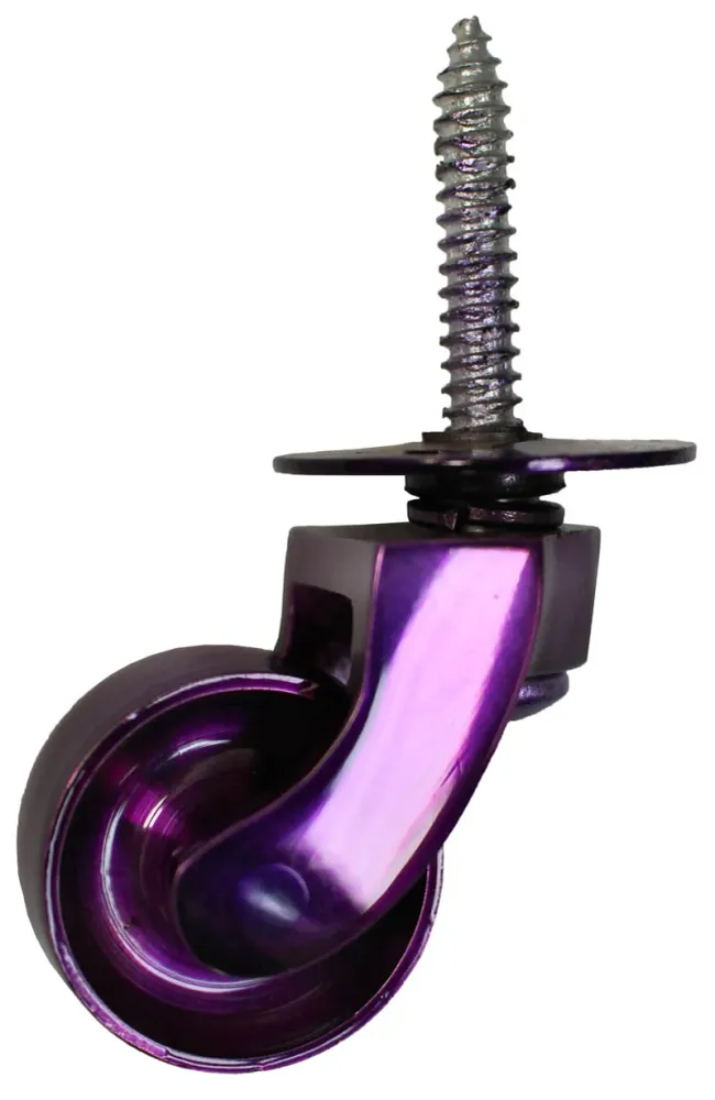 Roulette à plaque vissée violette