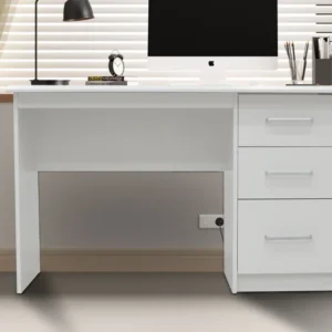 Rousseau - Bureau Mateo 3 tiroirs Blanc - 75x121x60 cm