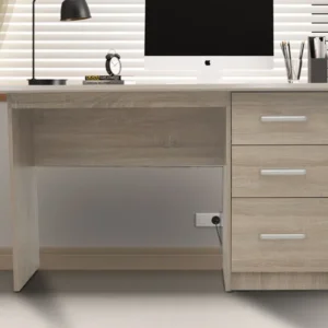 Rousseau - Bureau Mateo 3 tiroirs Sonoma - 75x121x60 cm