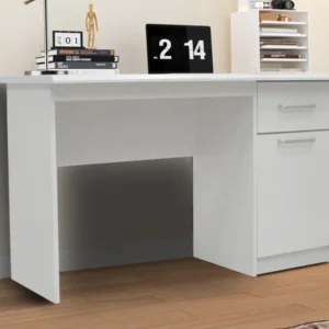 Rousseau - Bureau Milou 1 tiroir 1 porte Blanc - 75x121x60 cm