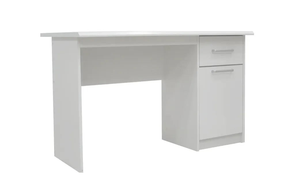 Rousseau - Bureau Milou 1 tiroir 1 porte Blanc - 75x121x60 cm