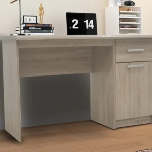 Rousseau - Bureau Milou 1 tiroir 1 porte Sonoma - 75x121x60 cm