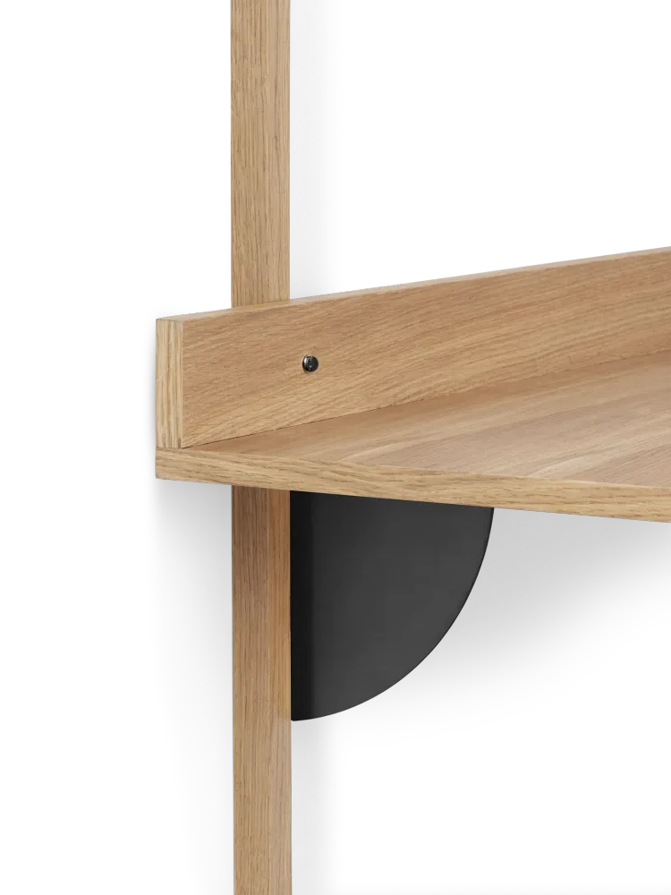 Sector Desk - Natural Oak/Black Brass