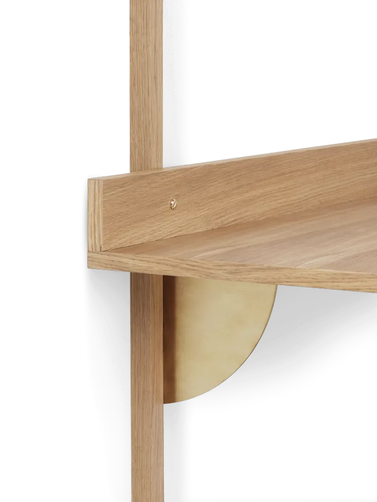 Sector Desk - Natural Oak/Brass