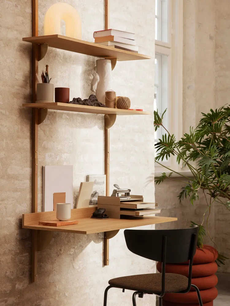 Sector Desk - Natural Oak/Brass
