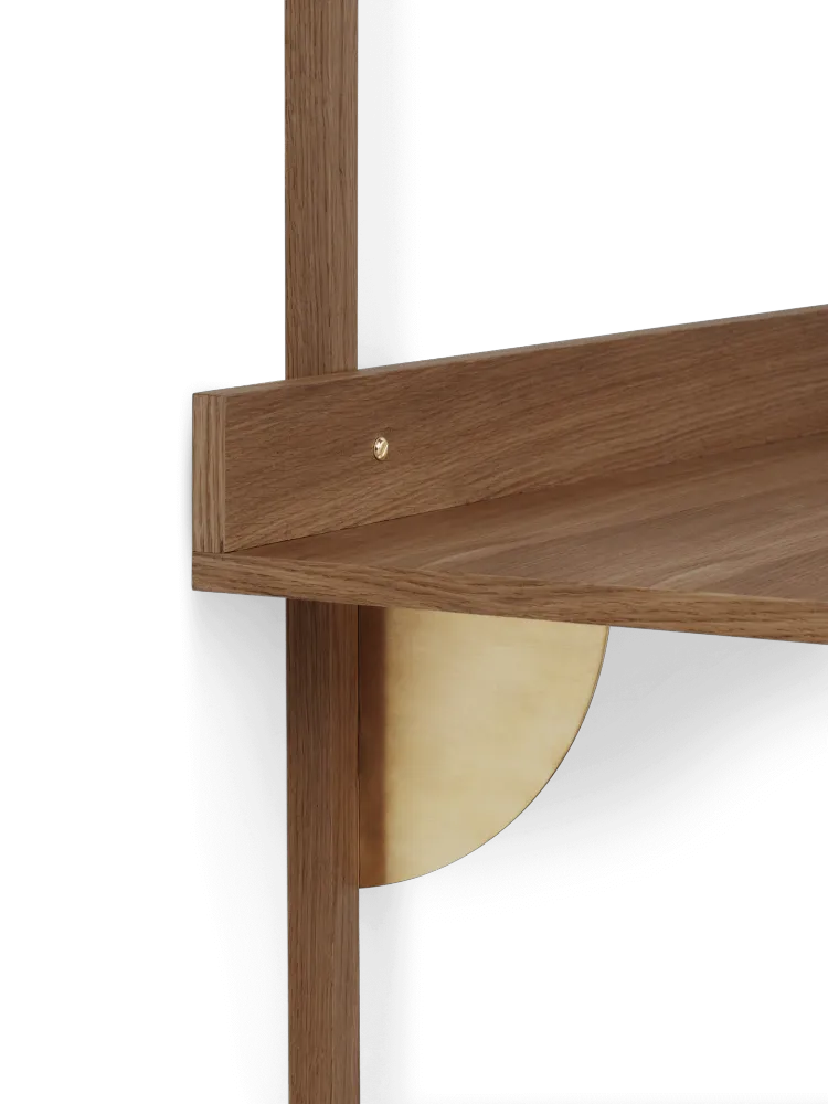 Sector Desk - Smoked Oak/Brass