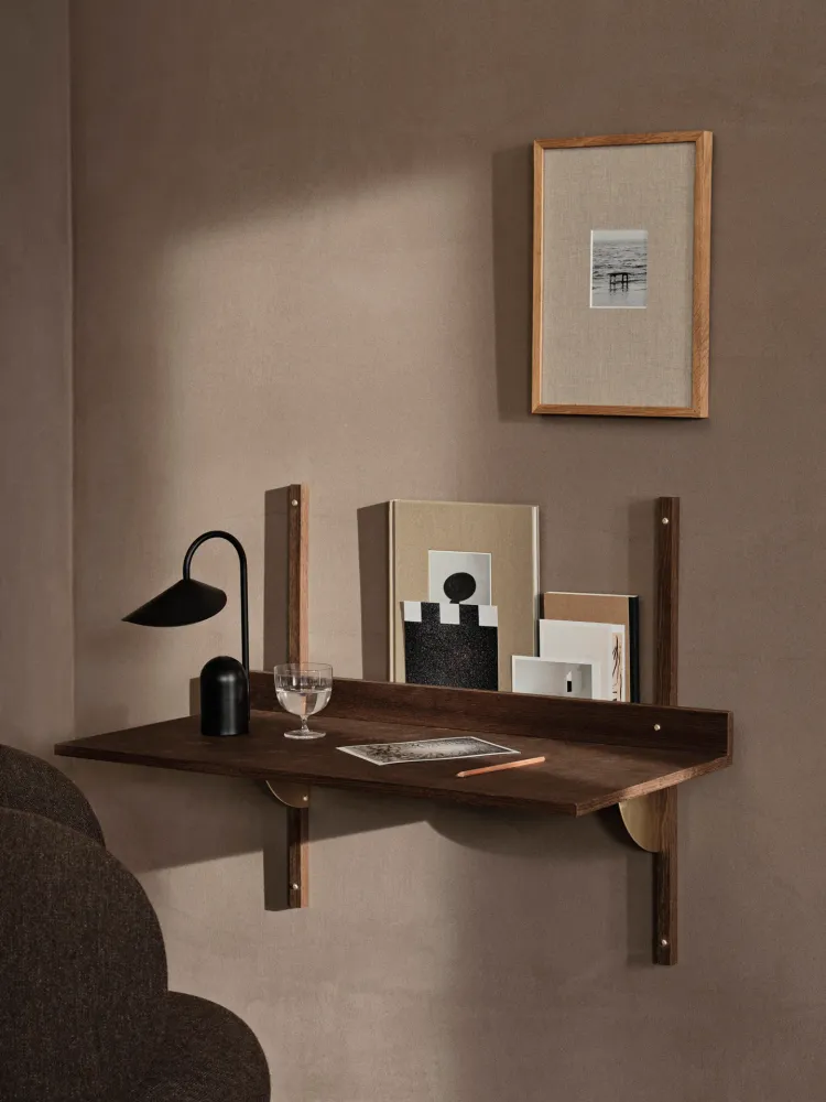 Sector Desk - Smoked Oak/Brass