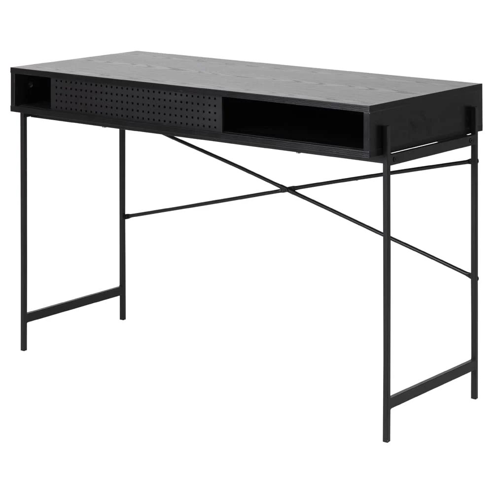 Selsey Bureau, Bois d'ingénierie, Frêne/Noir, 75x110x50 cm