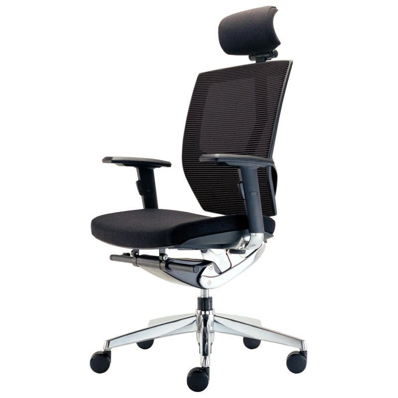 Siège manager ergonomique Tokyo tissu mesh dossier noir/assise noir