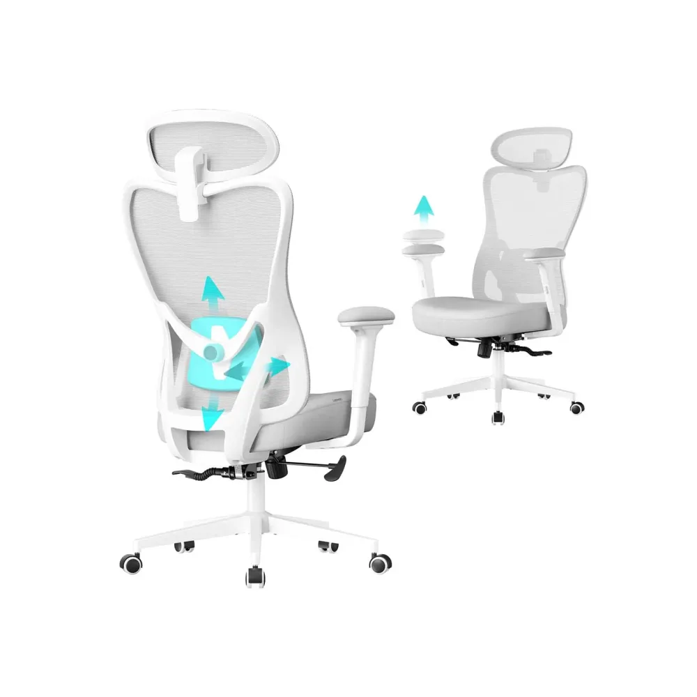 Fauteuil de bureau ergonomique avec appui-tête et soutien lombaire SONGMICS
