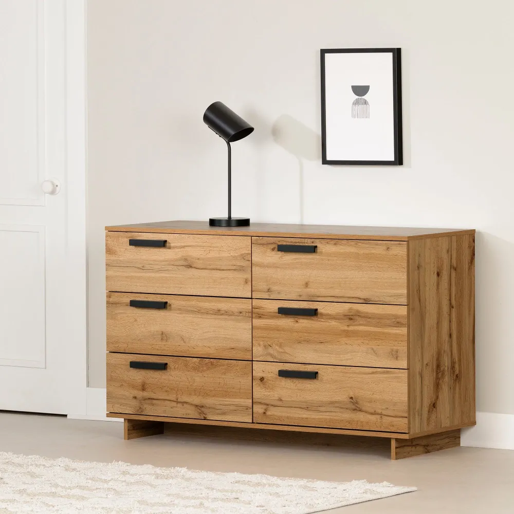 Bureau double 6 tiroirs Cavalleri-Chêne nordique South Shore