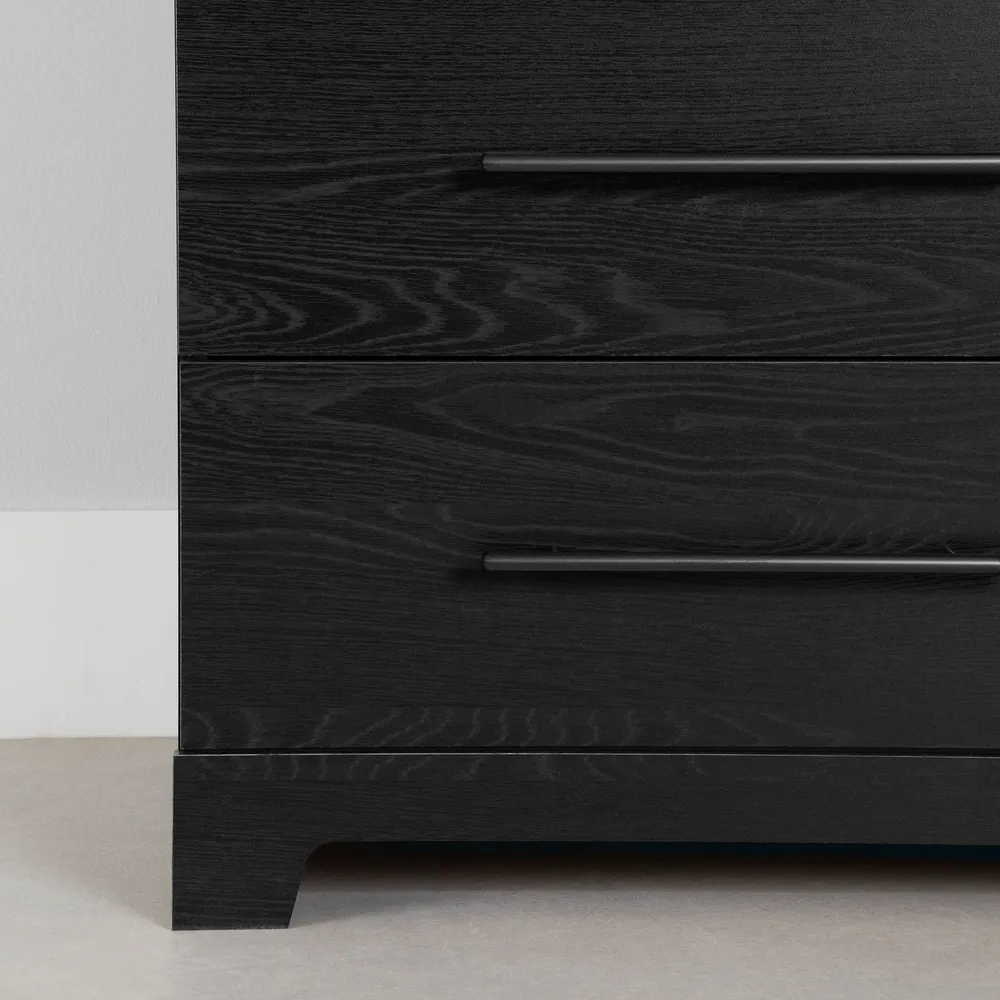 Bureau double 6 tiroirs Primo - Chêne noir South Shore