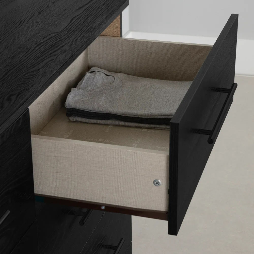 Bureau double 6 tiroirs Primo - Chêne noir South Shore