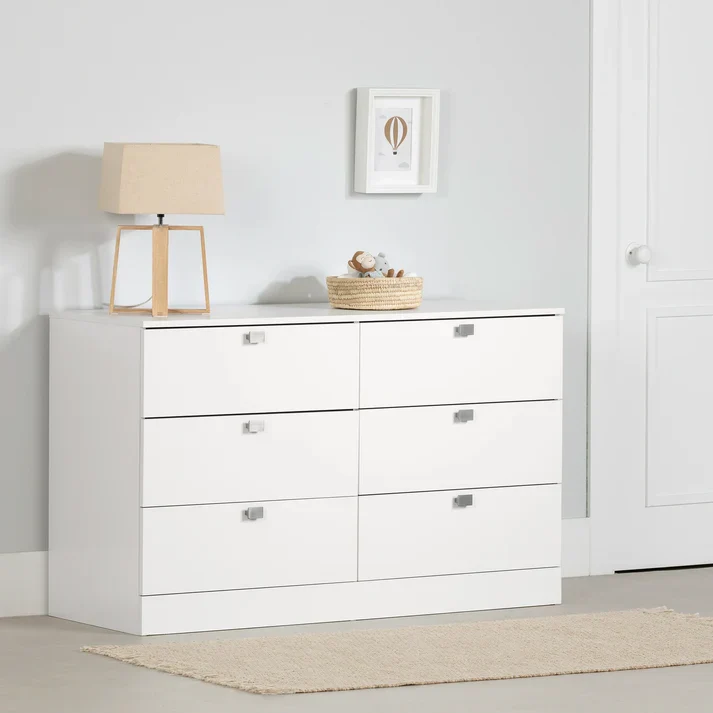 Bureau double 6 tiroirs Spark - Blanc South Shore