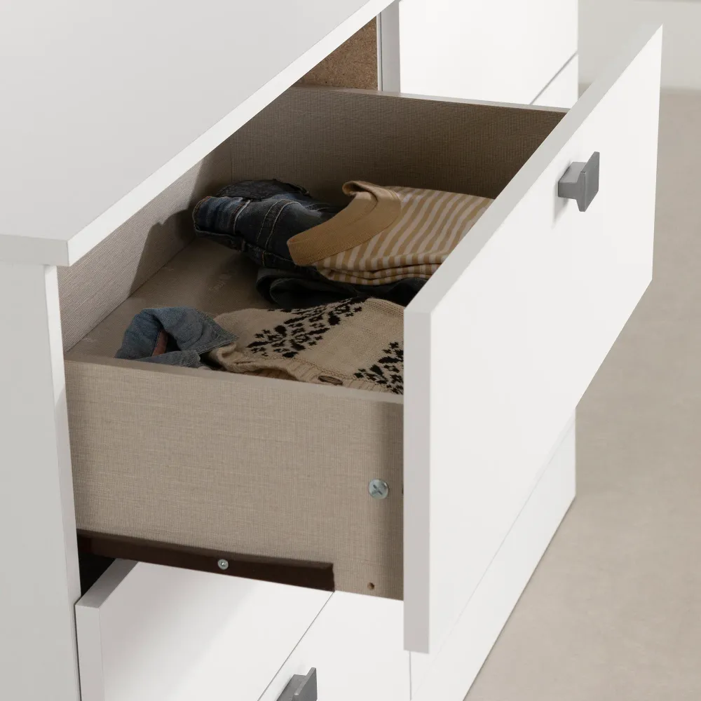 Bureau double 6 tiroirs Spark - Blanc South Shore