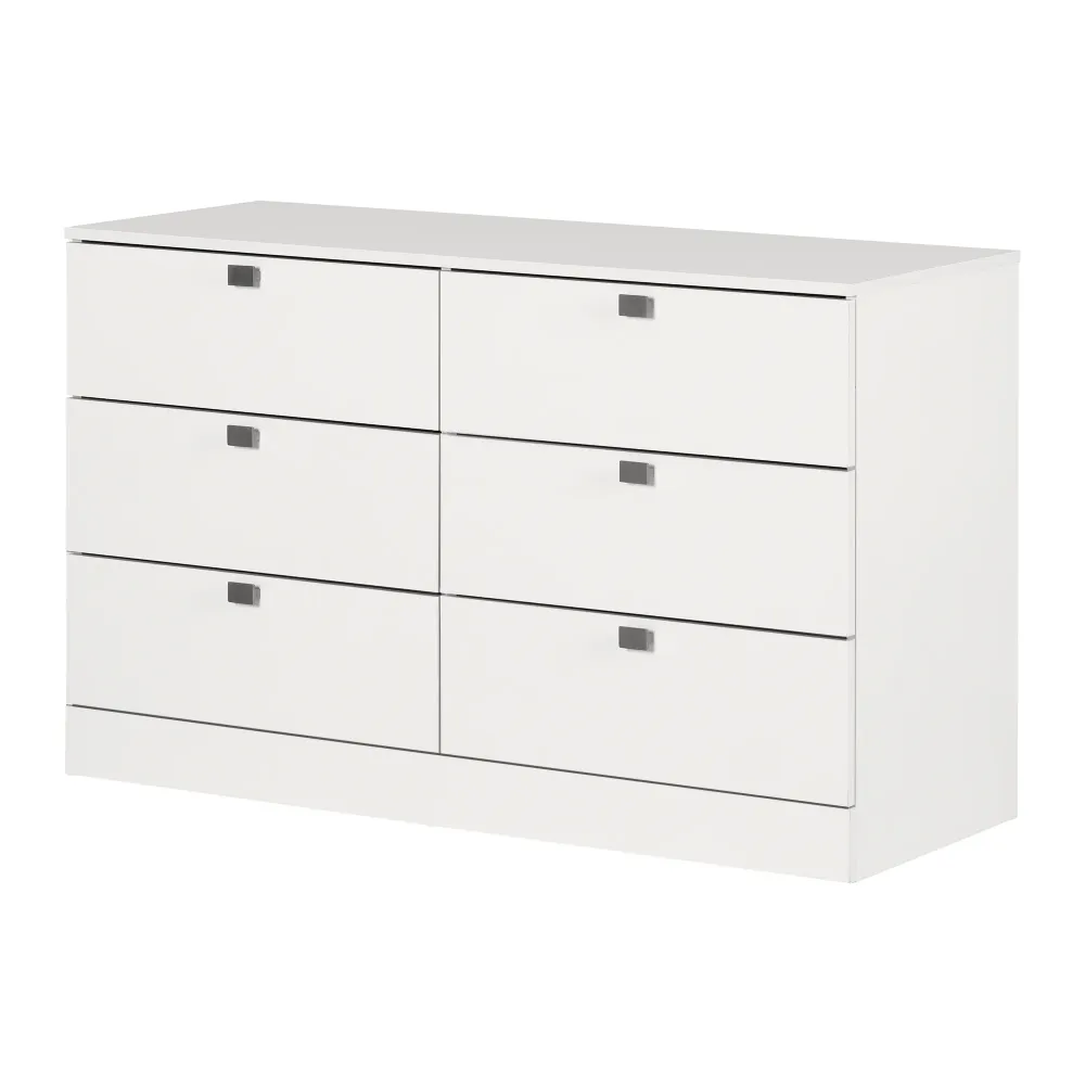 Bureau double 6 tiroirs Spark - Blanc South Shore