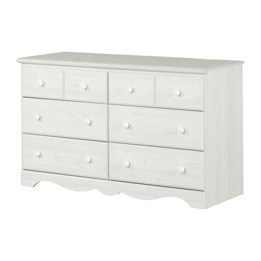 Bureau double 6 tiroirs Summer Breeze -Pin blanc South Shore