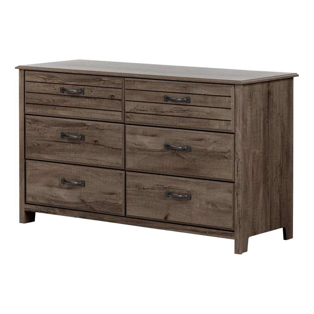 Bureau double 6 tiroirs Ulysses - Chêne d'automne South Shore