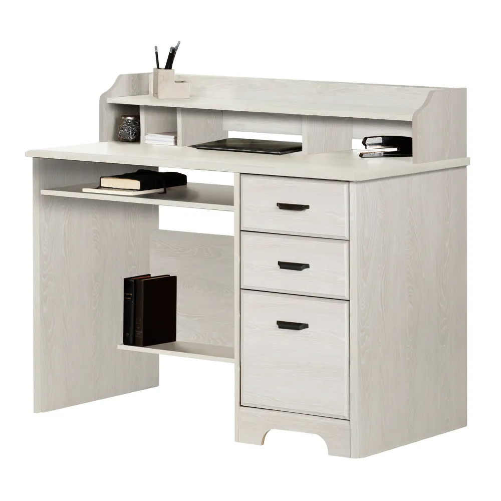 Bureau de travail avec huche Versa - Chêne hivernal South Shore