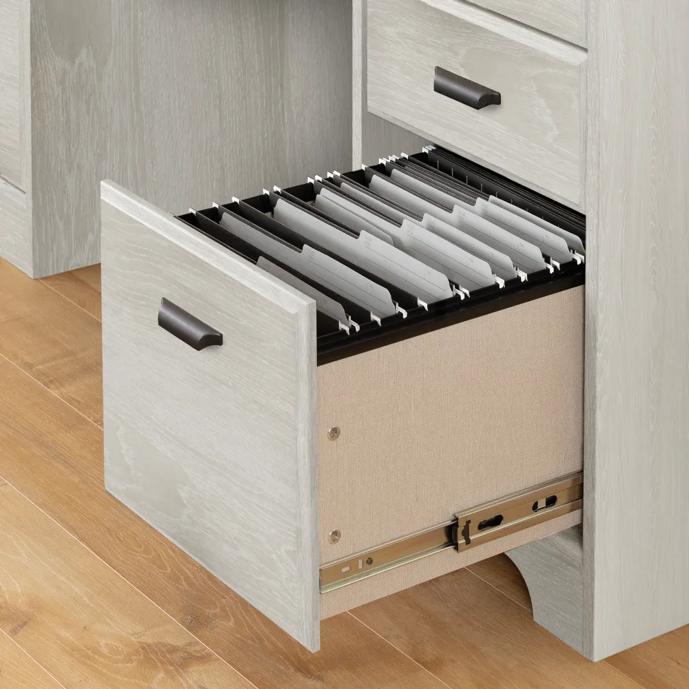 Bureau de travail avec huche Versa - Chêne hivernal South Shore