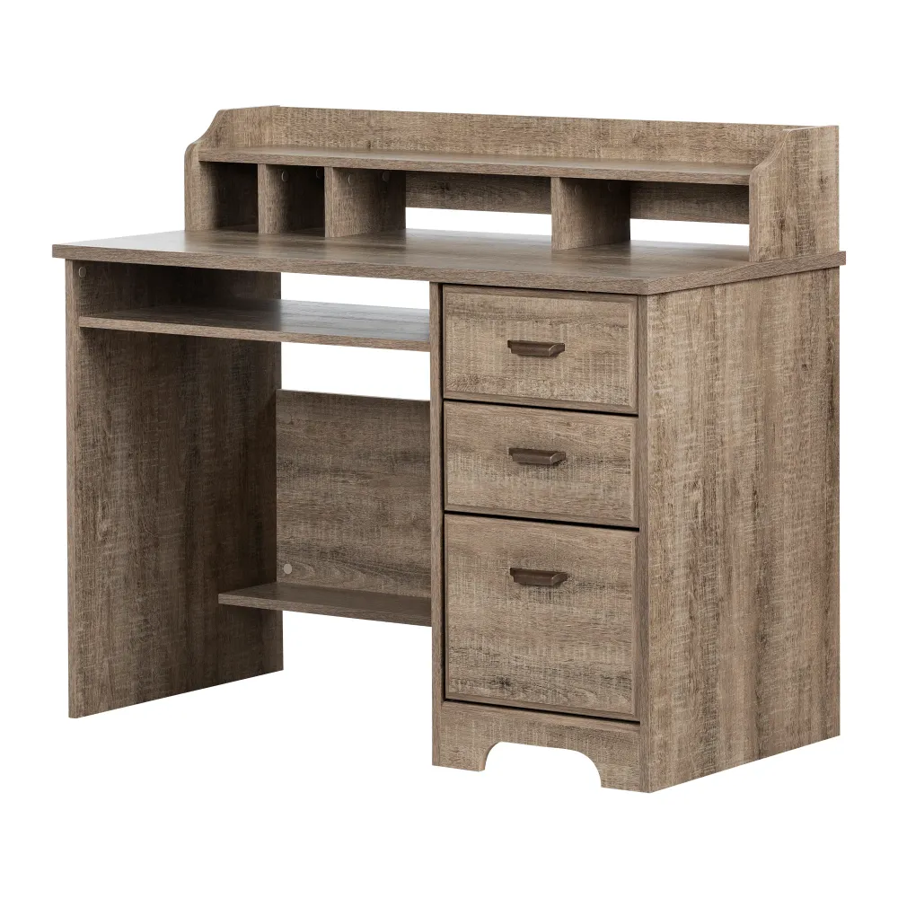 Bureau de travail avec huche Versa - Chêne vieilli South Shore