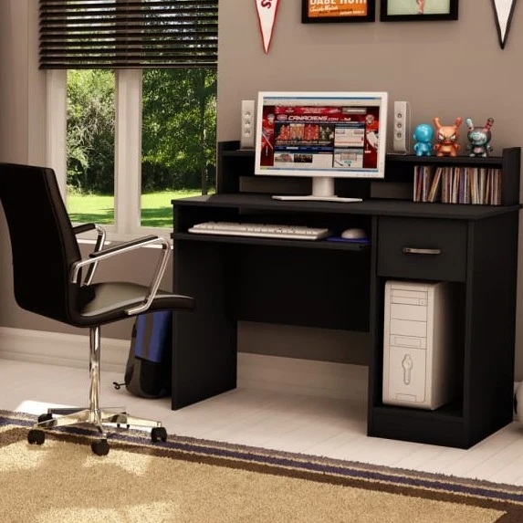 Bureau de travail avec support à clavier Annexe - Noir solide **LIQUIDATION 1 QTS** South Shore