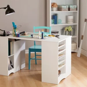 Table de travail avec rangement Artwork - Blanc solide South Shore