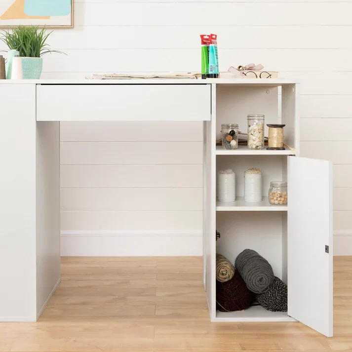 Table de travail Crea - Blanc solide South Shore