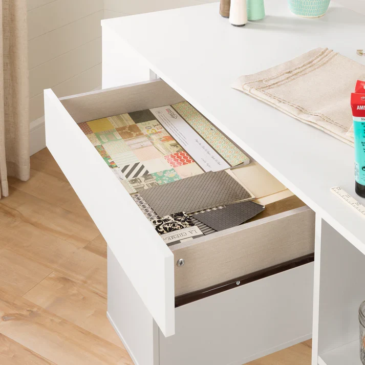 Table de travail Crea - Blanc solide South Shore