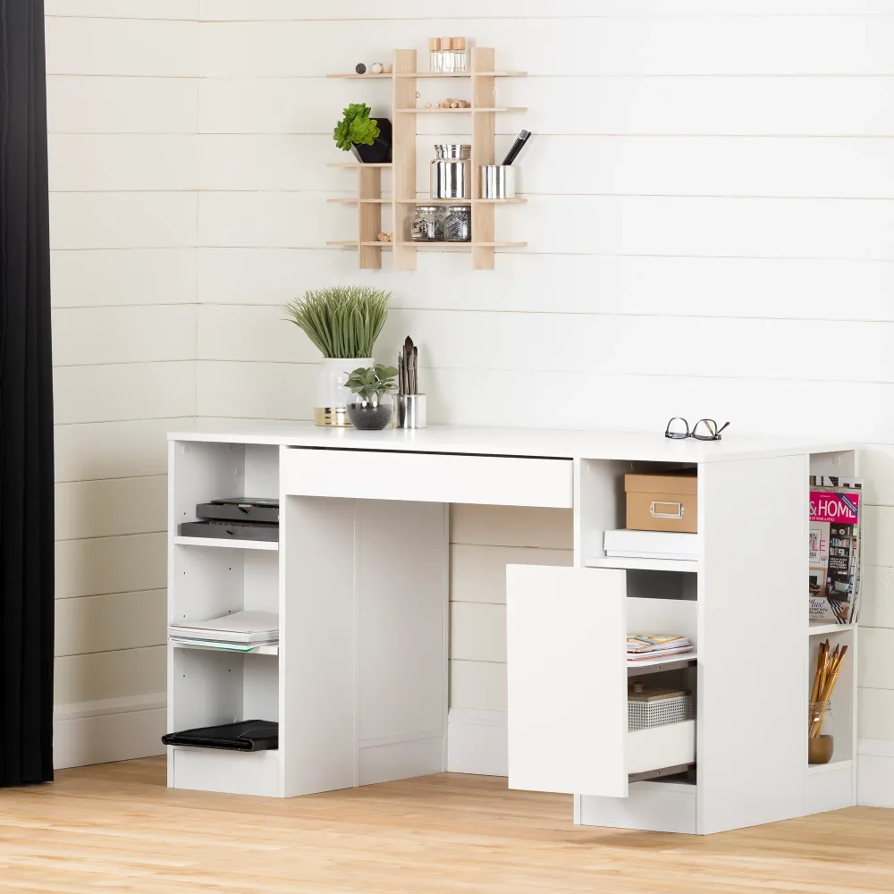 Table de travail Crea - Blanc solide South Shore