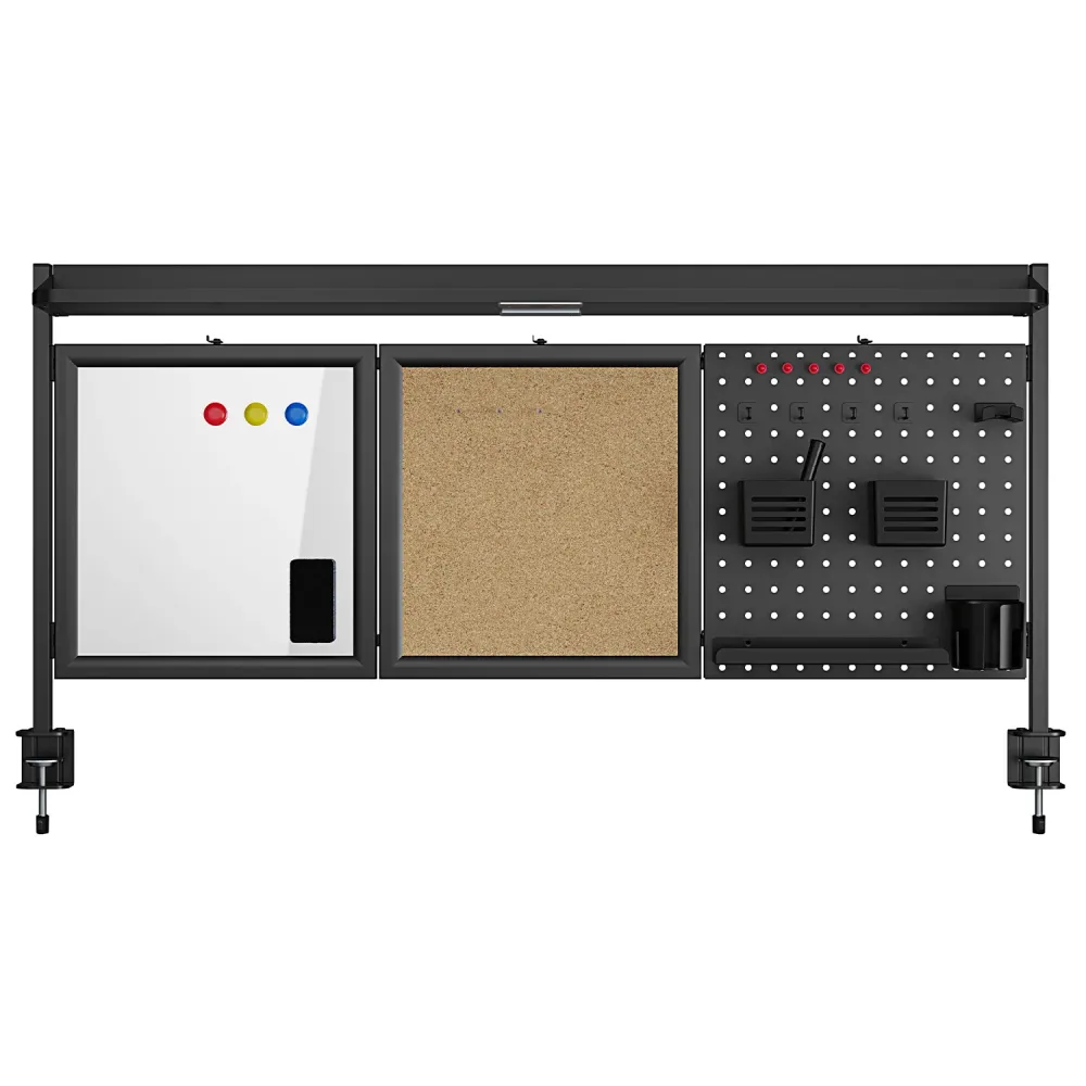 Séparateur de bureau / organisateur Ergo Office, charge max. 10kg, blanc et tableau en liège, largeur 1250mm, noir,ER-300 B