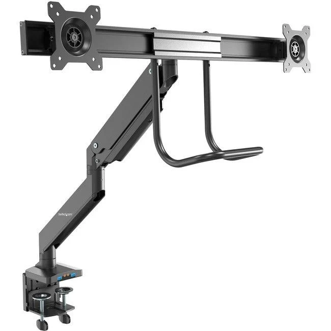 StarTech.com Support de bureau pour deux écrans avec USB et audio - Support VESA pour deux écrans à mouvement complet et f...
