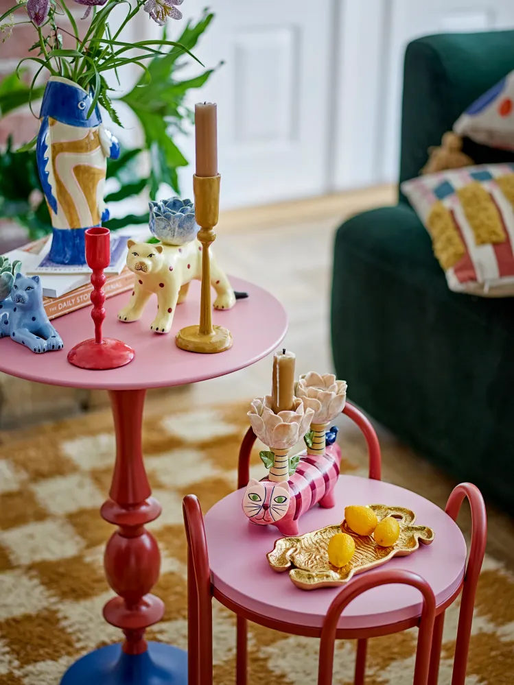 Table d'appoint, Rouge, Métal