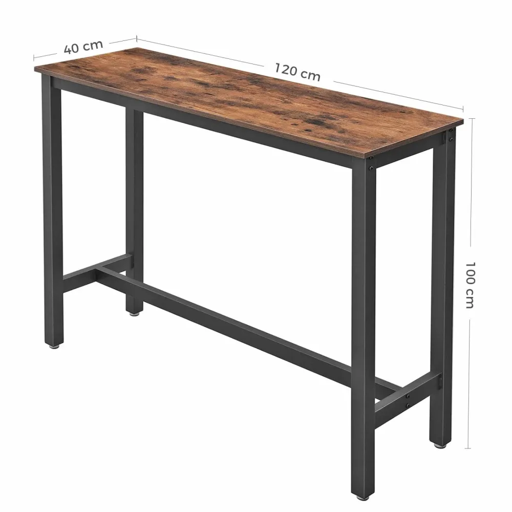 Table haute style industriel bois et métal