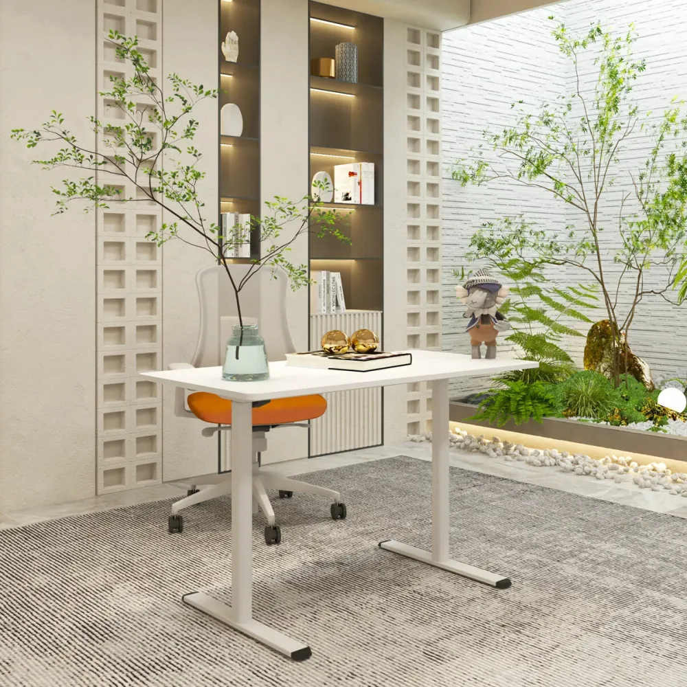 Table électrique Lykke 140x70cm Nordic, blanc