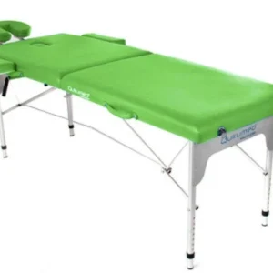 Table de massage pliante en aluminium 180 x 60 cm sans dossier Vert