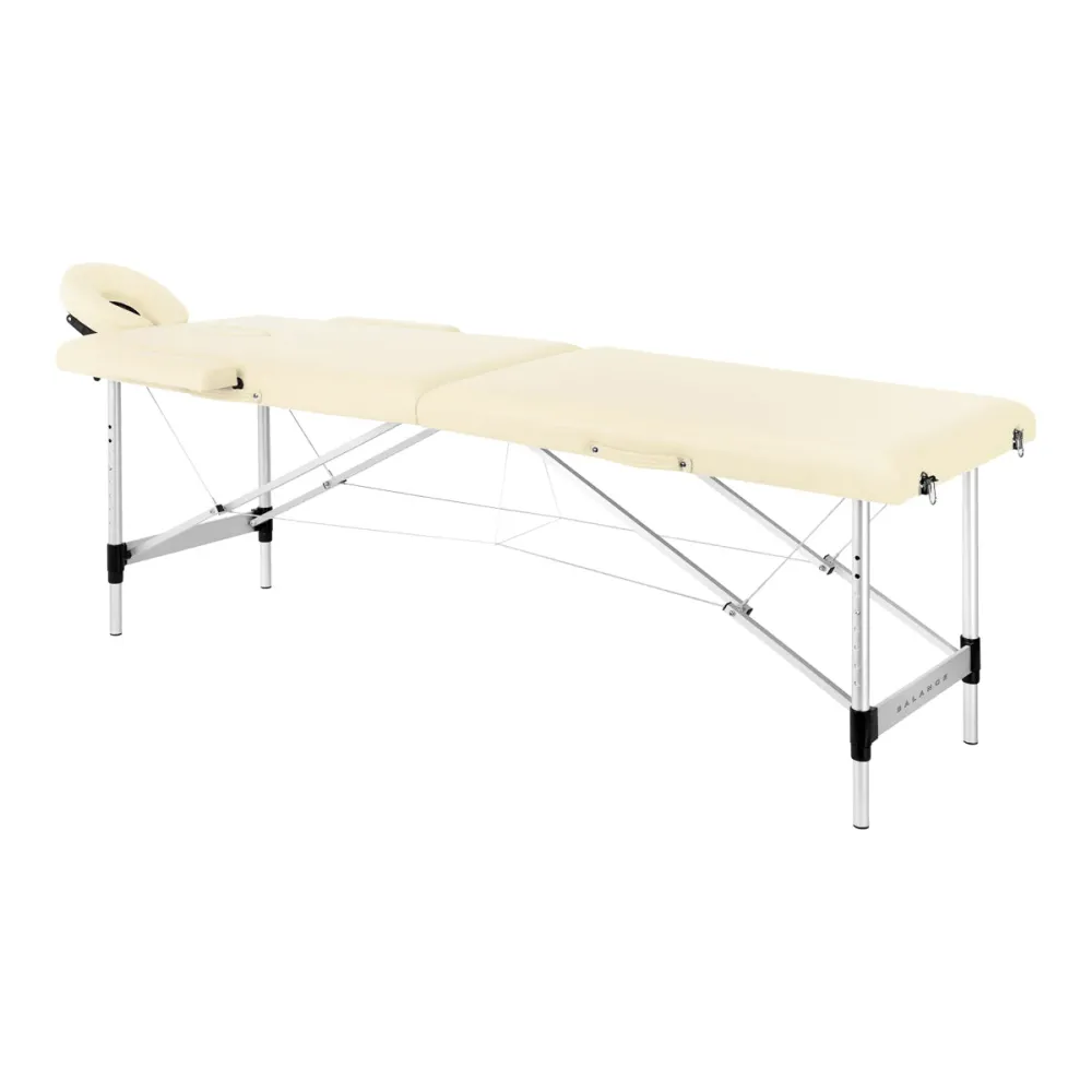 Table de massage pliante en aluminium BALANCE 2 segments crème