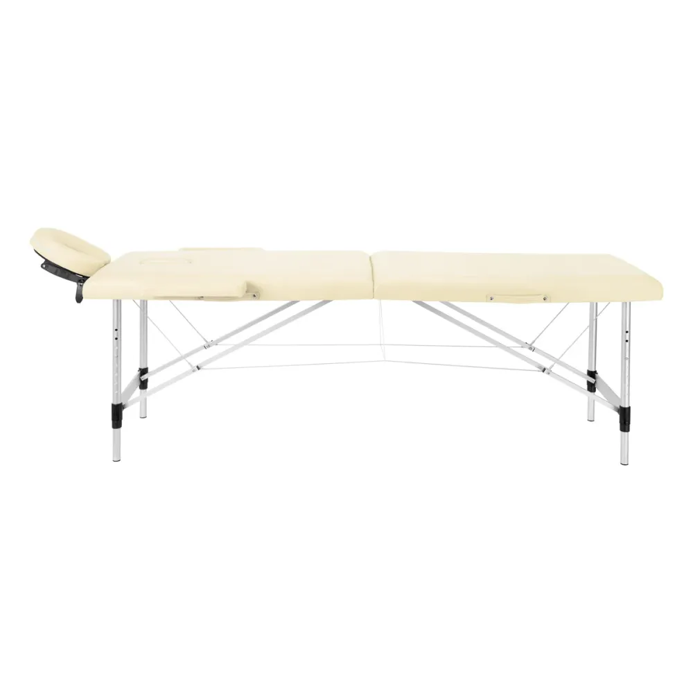 Table de massage pliante en aluminium BALANCE 2 segments crème