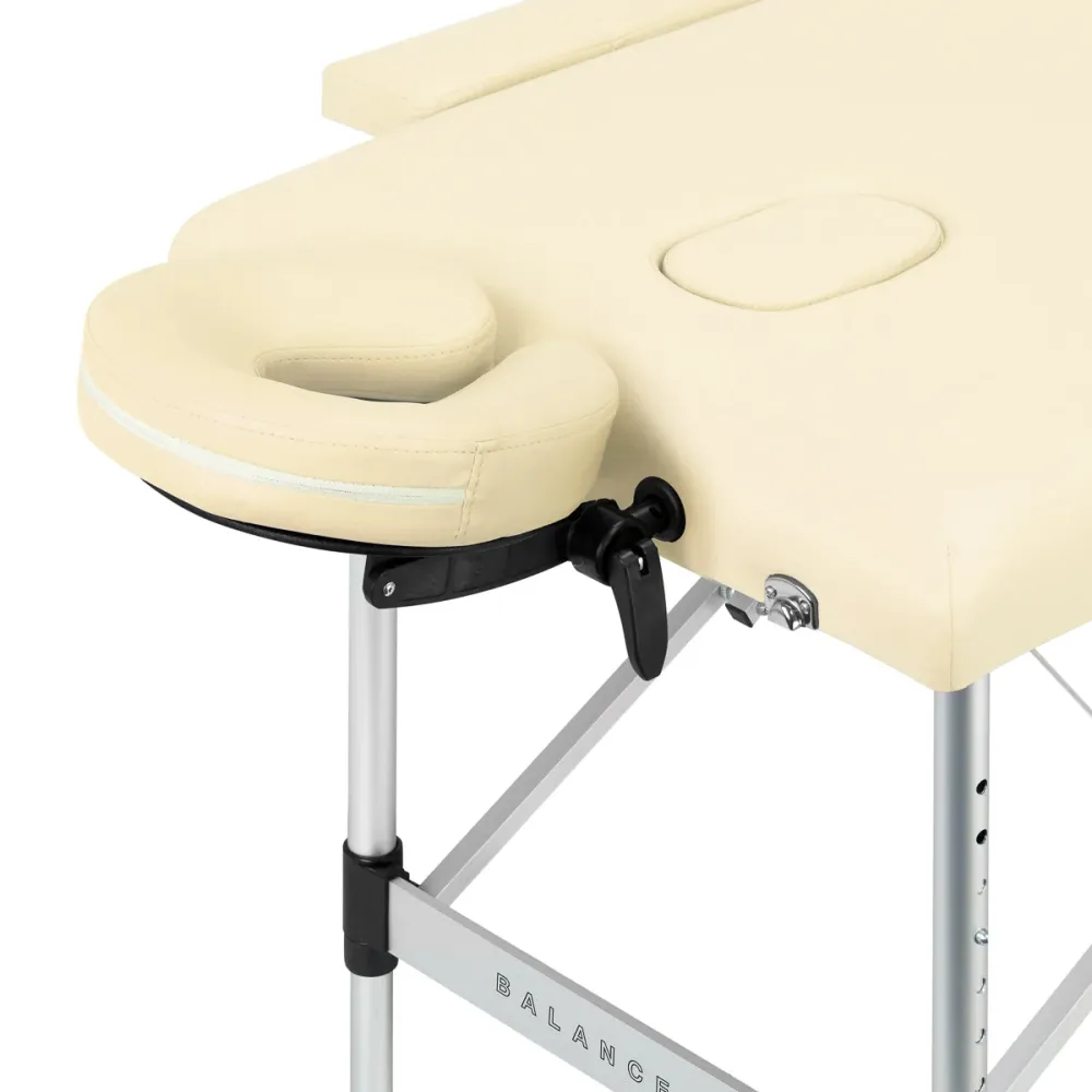 Table de massage pliante en aluminium BALANCE 2 segments crème
