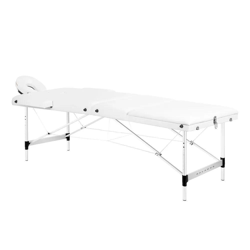 Table de massage pliante en aluminium BALANCE 3 segments blanche