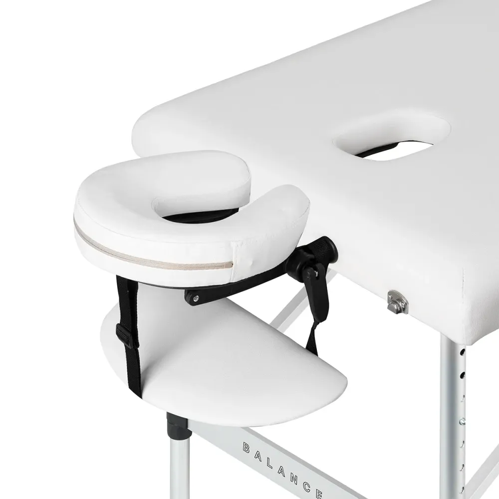 Table de massage pliante en aluminium BALANCE 3 segments blanche