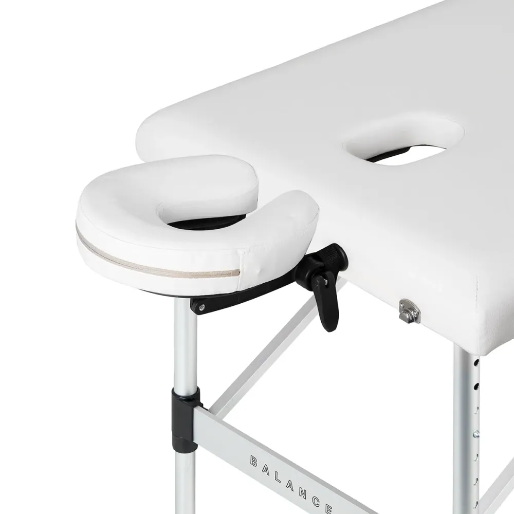 Table de massage pliante en aluminium BALANCE 3 segments blanche