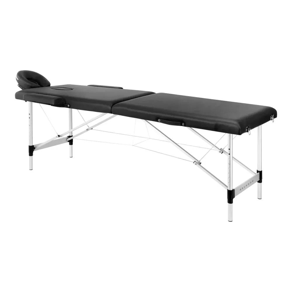 Table de massage pliante en aluminium BALANCE 2 segments noire