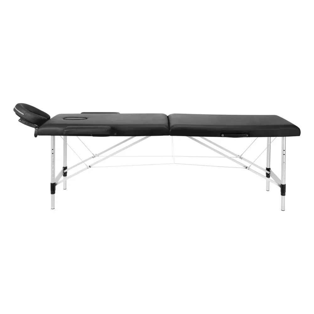 Table de massage pliante en aluminium BALANCE 2 segments noire