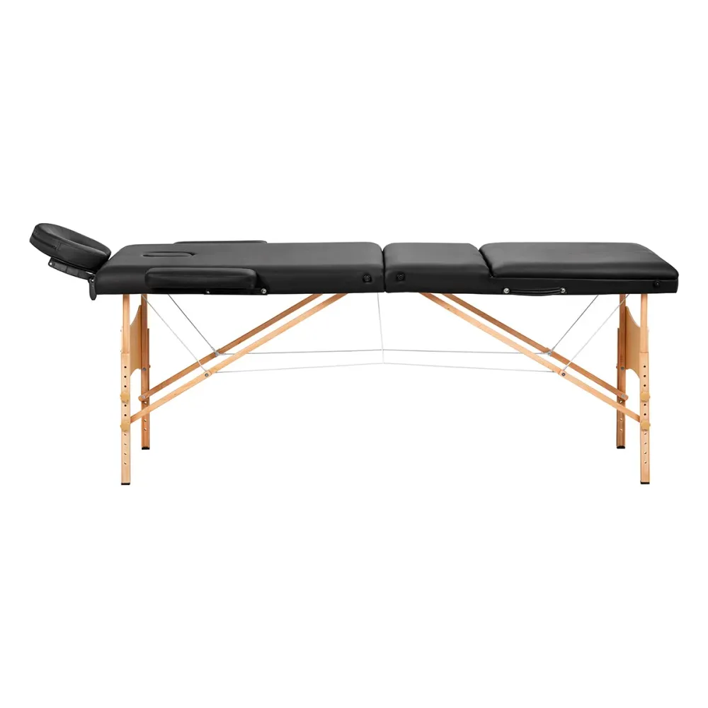 Table de massage pliante en bois BALANCE 3 segments 190x70 noir