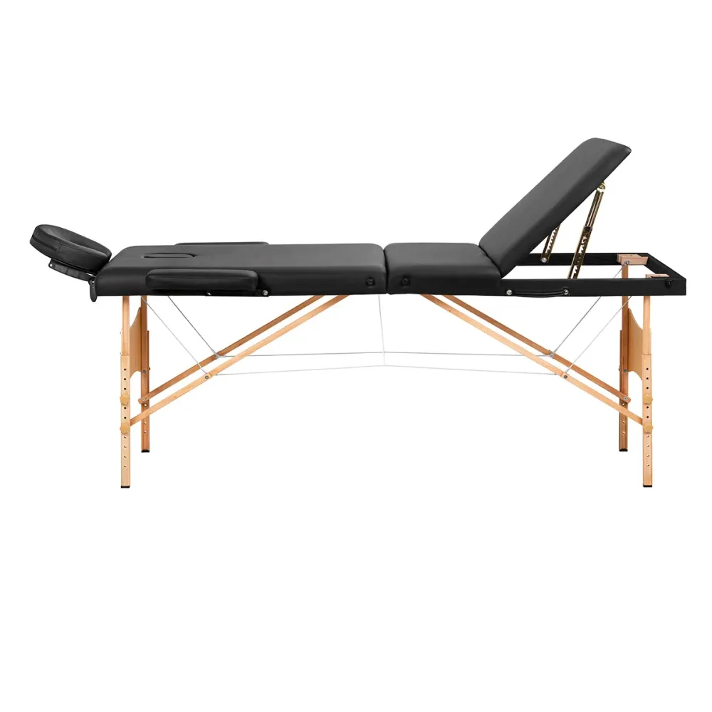 Table de massage pliante en bois BALANCE 3 segments noire