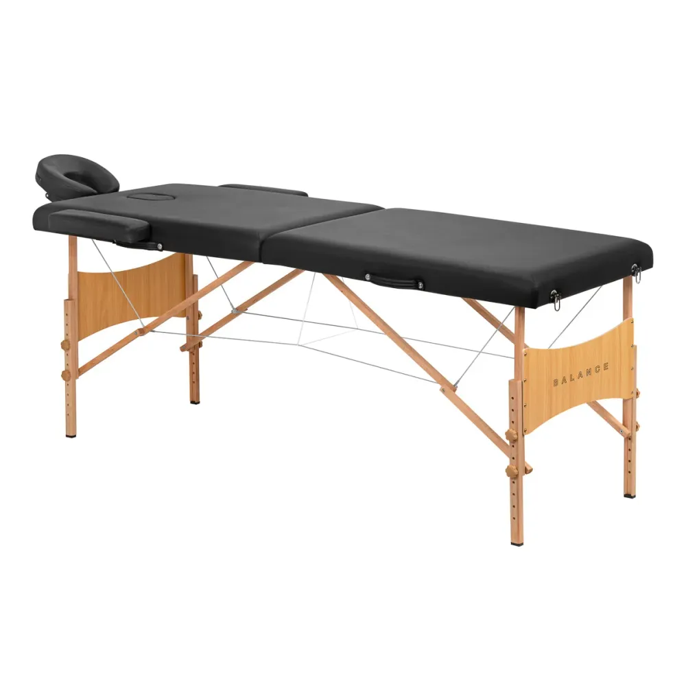Table de massage pliante en bois BALANCE 2 segments noire