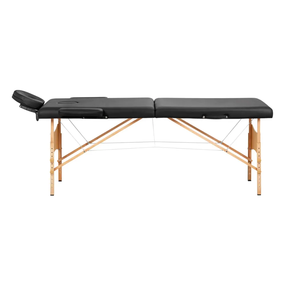 Table de massage pliante en bois BALANCE 2 segments noire